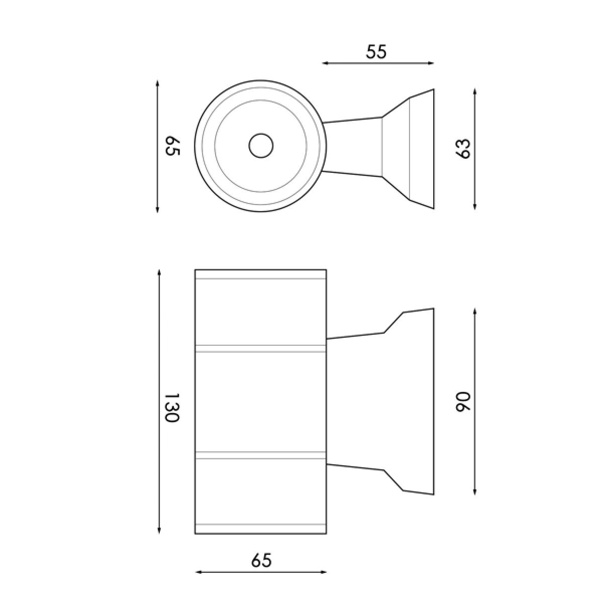 Aplique de pared LED Tube White 2X3W IP54