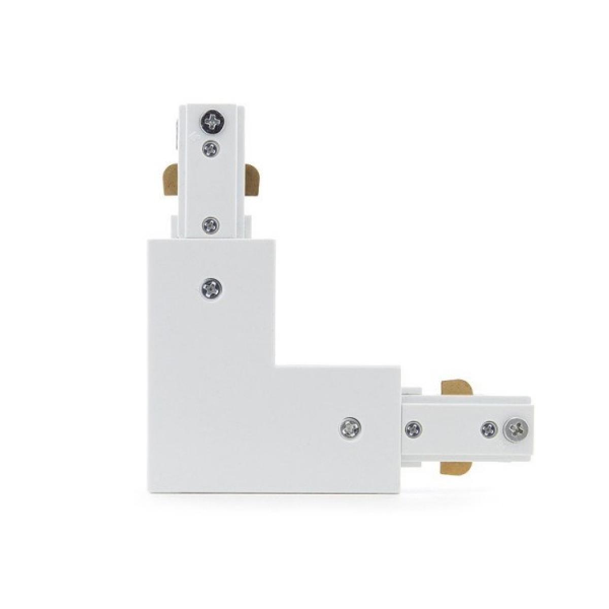 Conector en L Para Carril Bifásico  Blanco