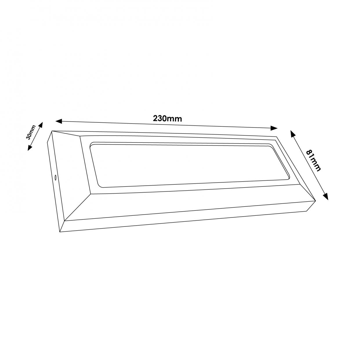 Baliza de Superficie Led Wall Long Rectangular Negro 5W IP65