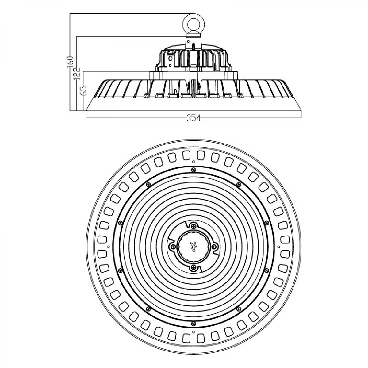 Campana UFO LED Serie A 200W 1-10V