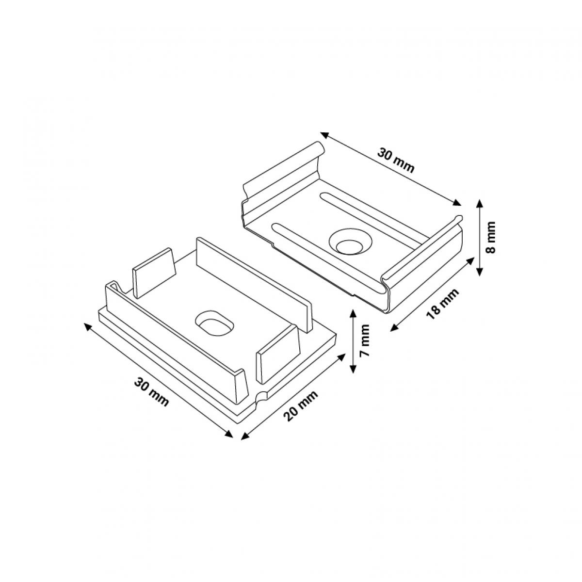 Pack 2 Tapones y 2 grapas para Perfil LM3779
