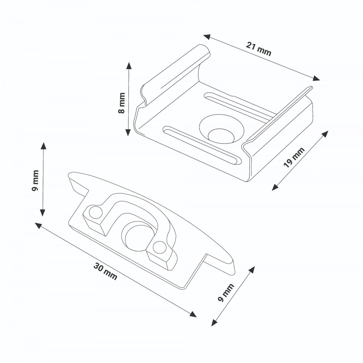 Pack 2 Tapones y 2 grapas para Perfil LM3706A