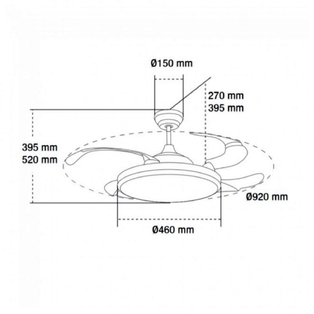 Ventilador de techo LED Black II Yeray Ø107 cm