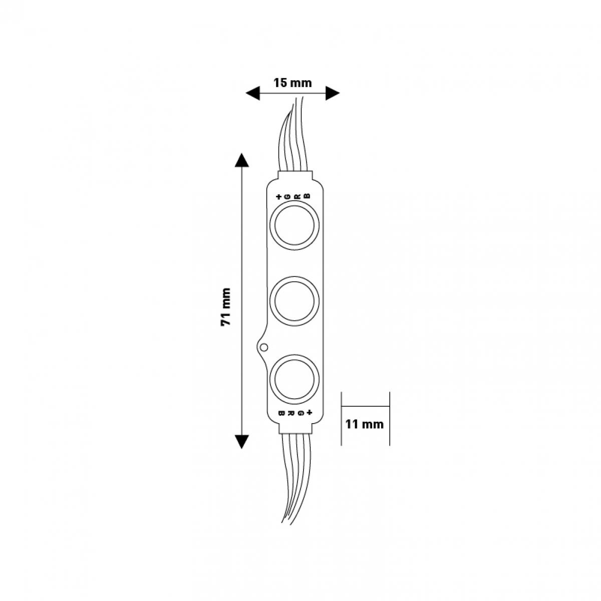 Cadena de 20 Módulos de 3 LED SMD Samsung 12V DC 1W