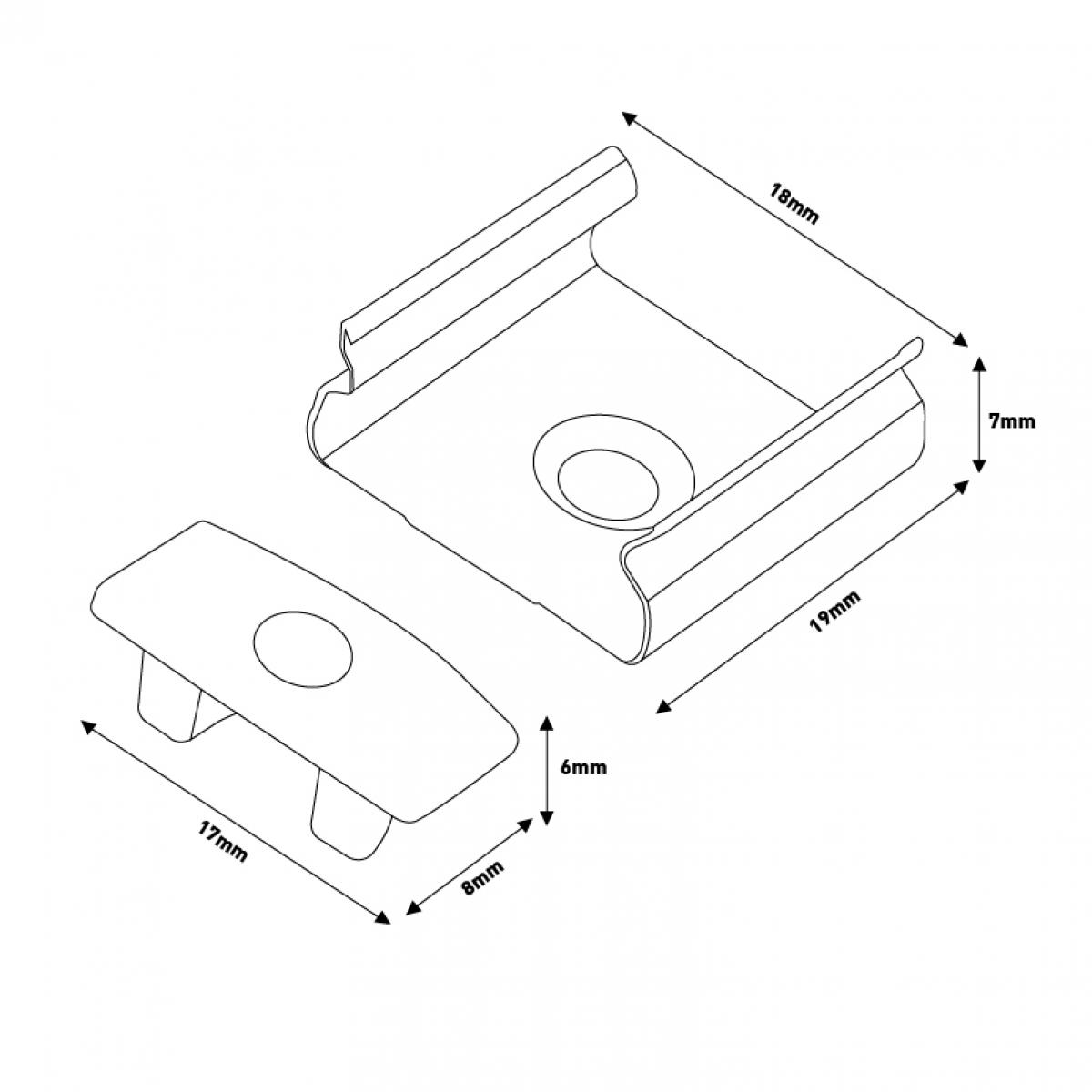 Pack 2 Tapones y 2 grapas para Perfil LM3702