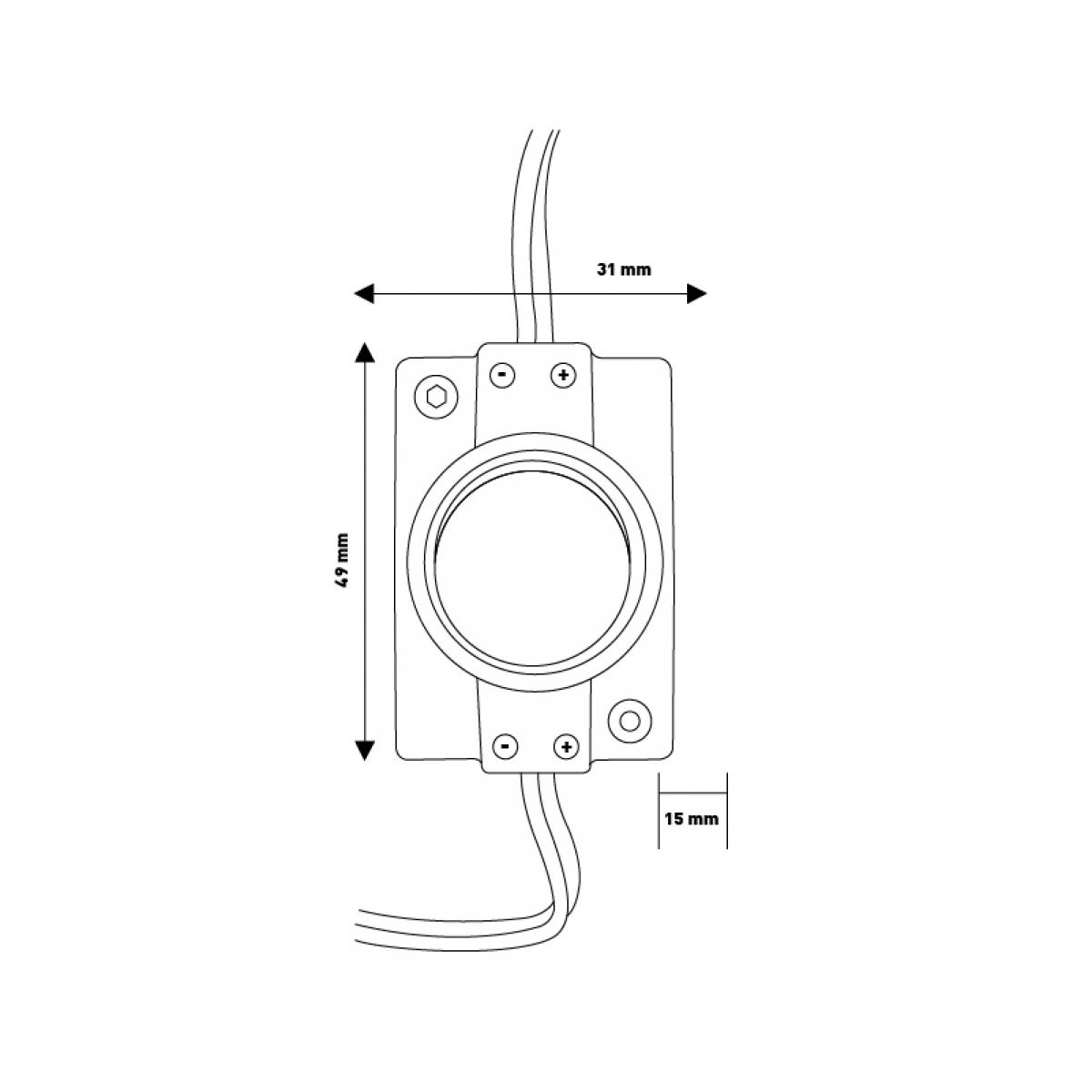 Cadena de 20 Módulos de 1 LED SMD Samsung 12V DC 2W