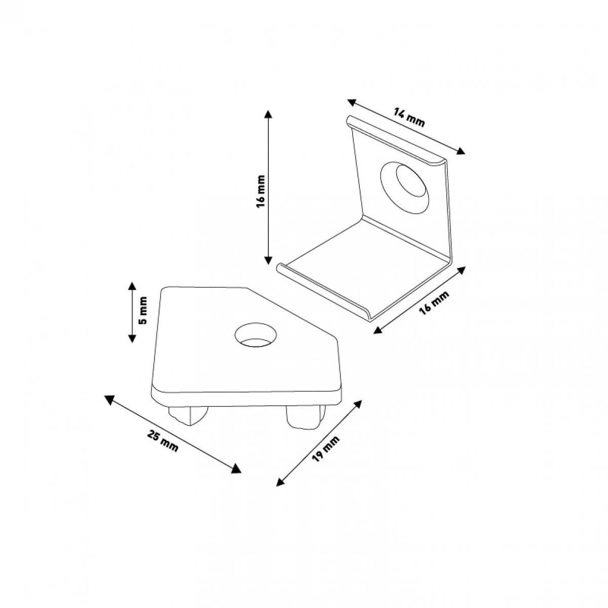 Pack 2 Tapones negros y 2 grapas para Perfil LM3726