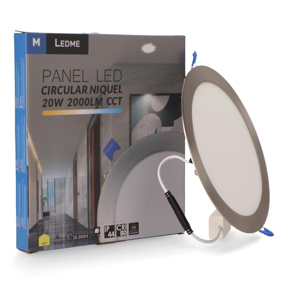 Panel LED Circular Níquel 20W CCT