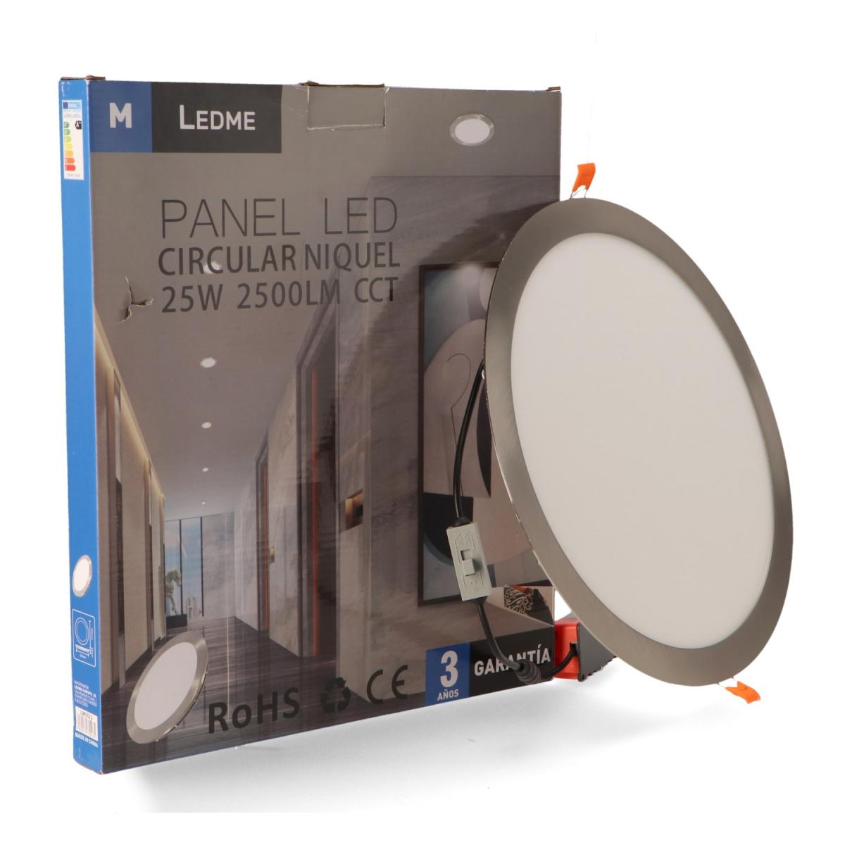Panel LED Circular Níquel 25W CCT