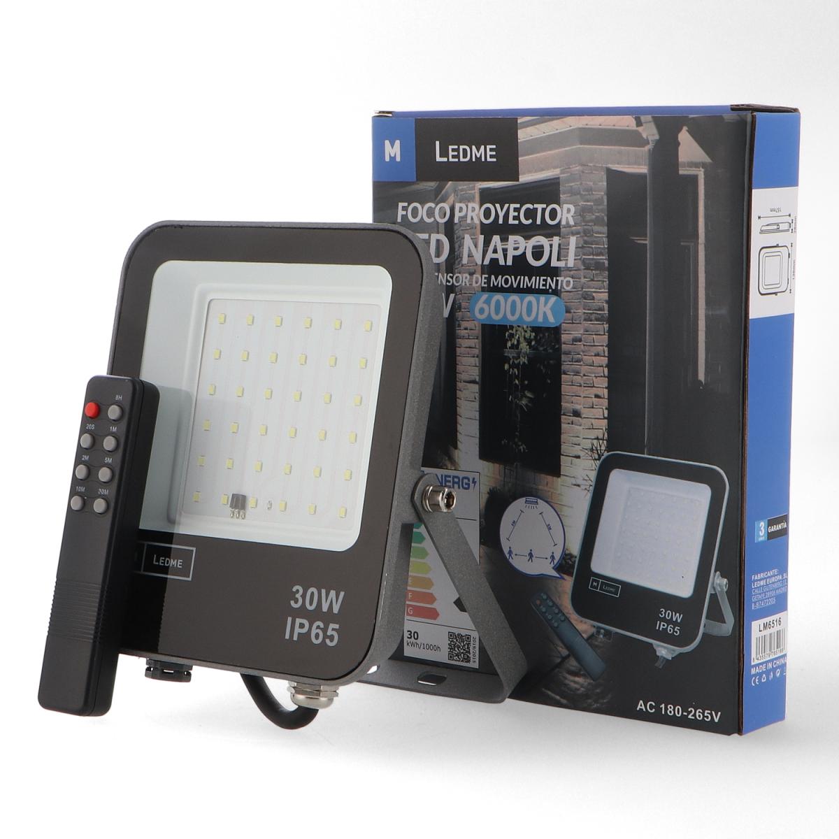 Foco Proyector Led Napoli 30W con Sensor de movimiento