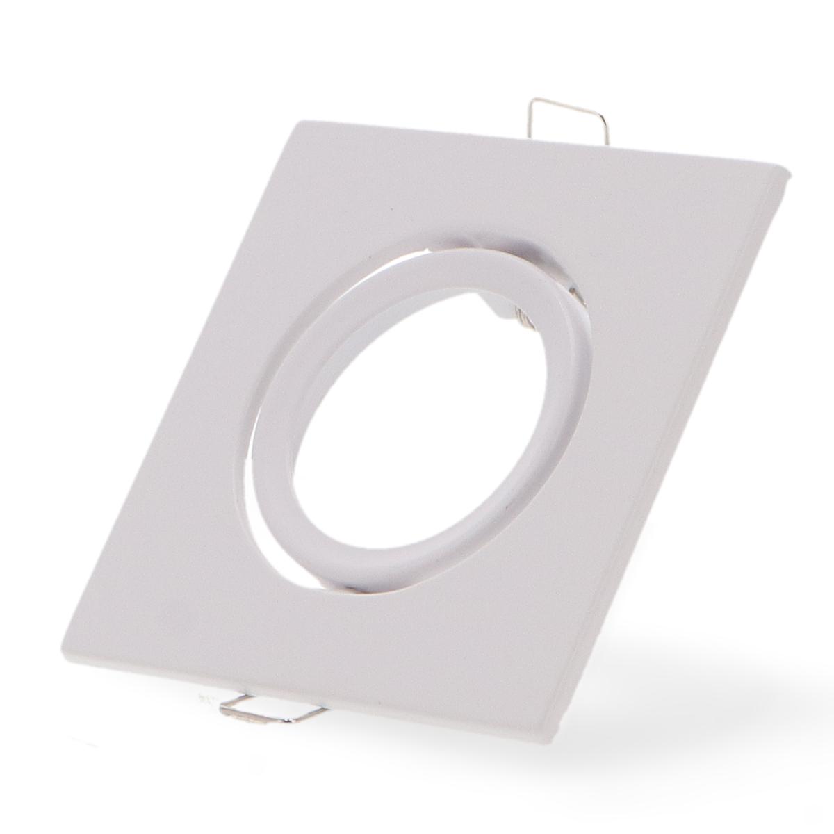 Aro basculante cuadrado blanco Serie Eco para GU10/MR16