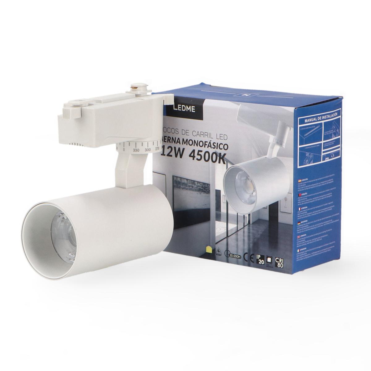 Foco LED para carril Blanco Berna 12W Monofásico