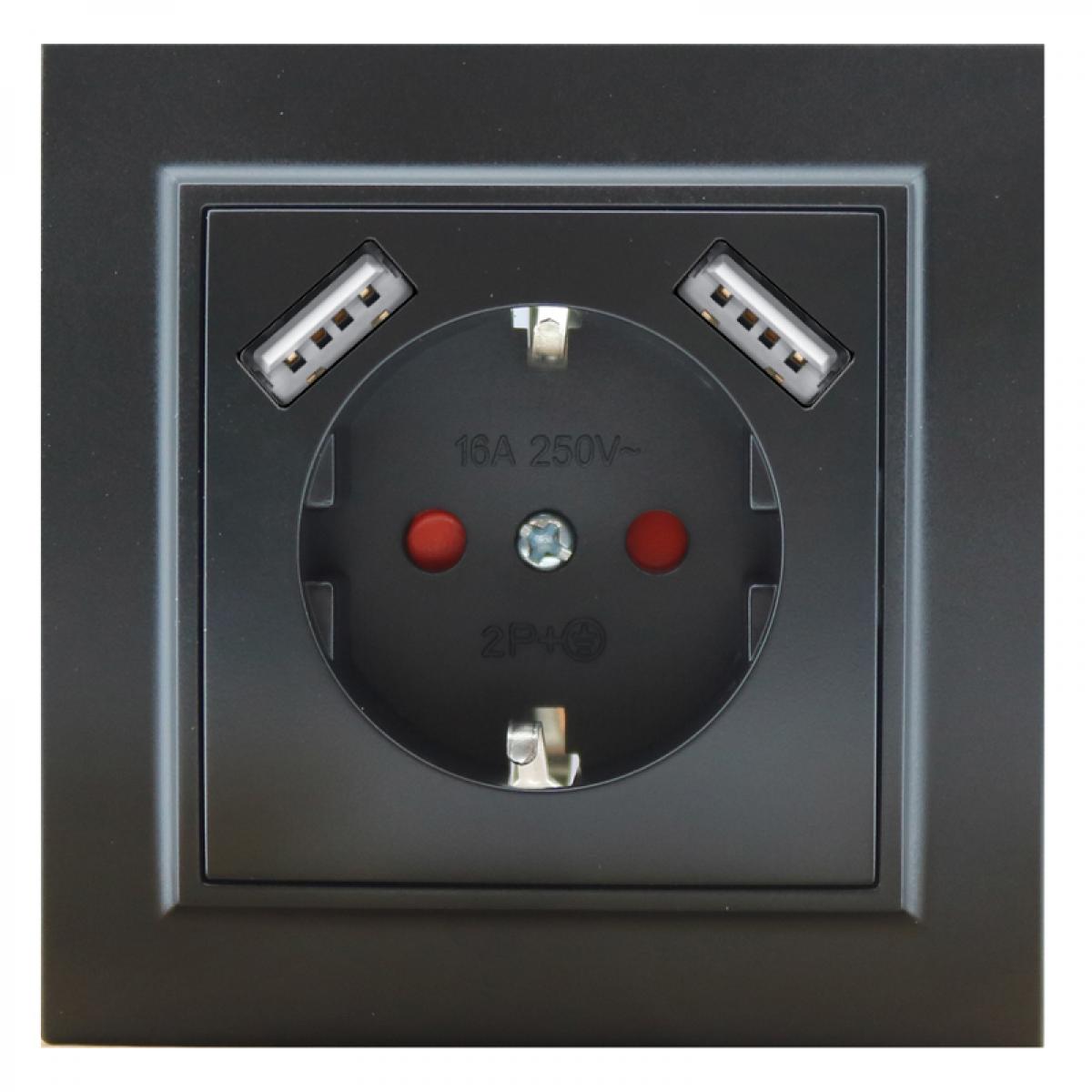 Enchufe Empotrable Tipo F Schuko Con Doble USB - EP
