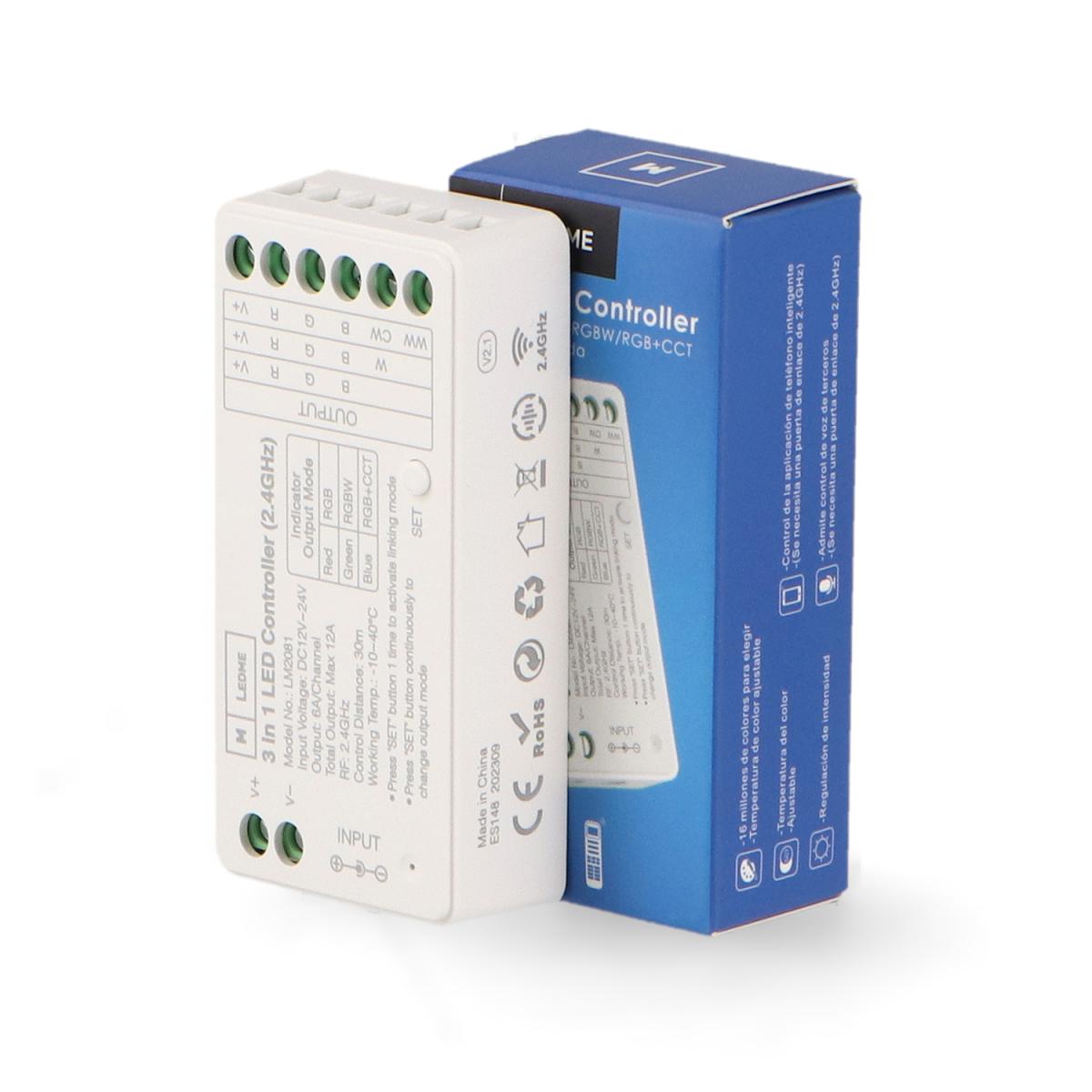 Controlador regulador LED RGB/RGBW/RGB+CCT
