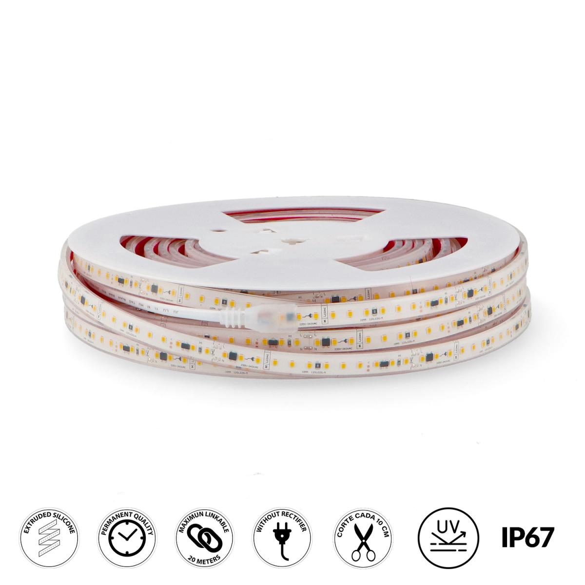 Tira de Led 220Vac Smd2835 Ruzok 17W/m IP67 - 20 Metros - PRECIO €/ML