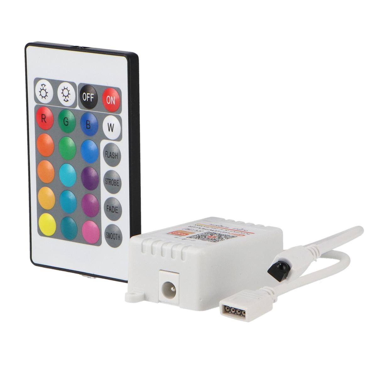 Controlador mini SmartHome para tiras led RGB con control remoto por IR / APP