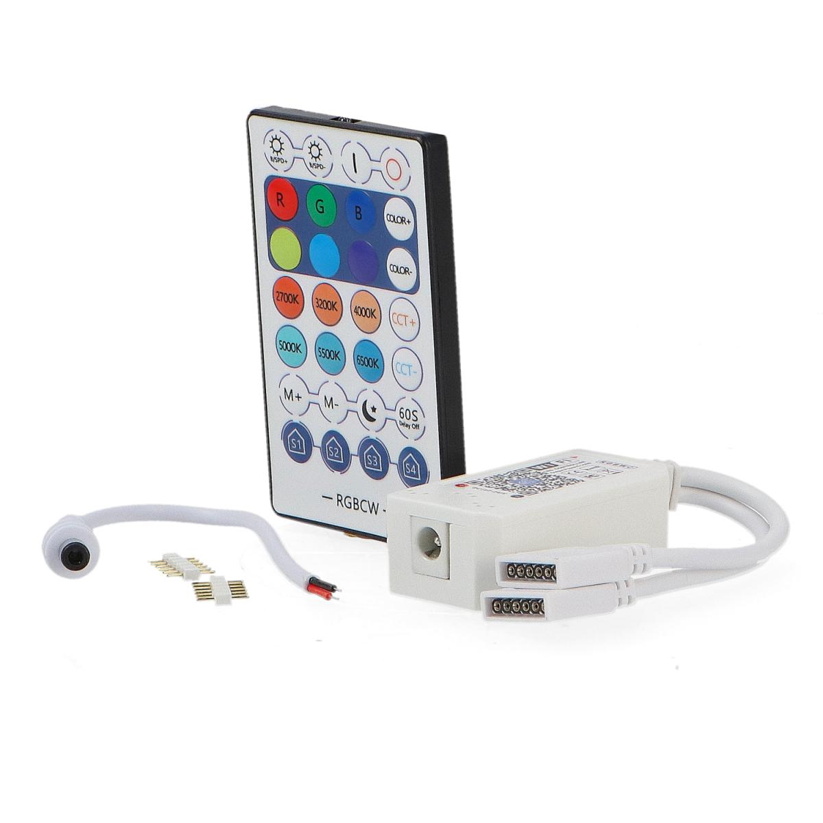 Controlador mini para tiras led RGBW con control remoto por IR / APP Magic Home