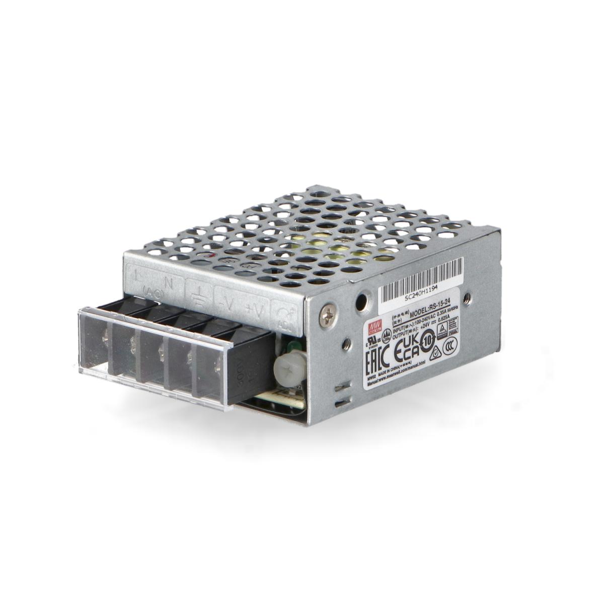 Fuentes de alimentación para tiras LED Mean Well 15W 24VDC RS-15-24