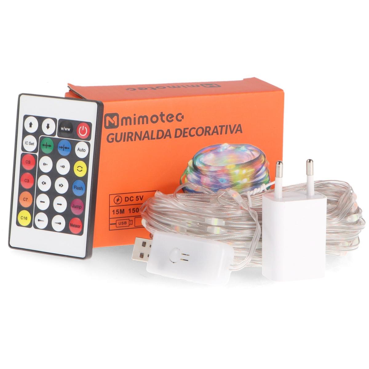 Guirnalda Exterior LED con Usb 15m RGB