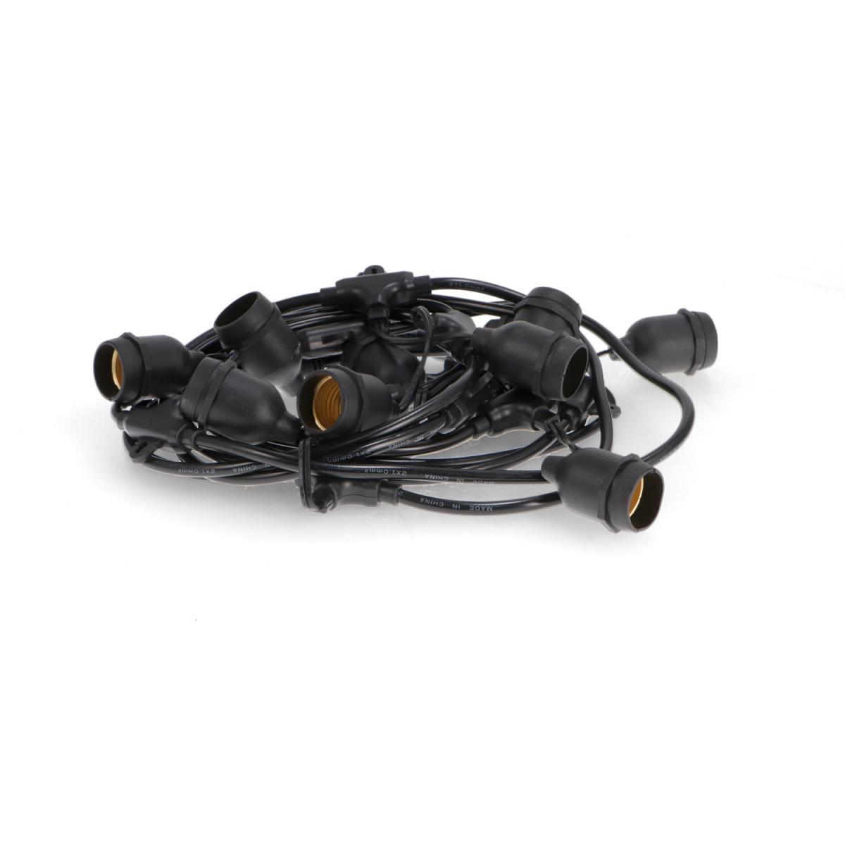 Guirnalda de 10 casquillos E27 Exterior IP65 cable eléctrico