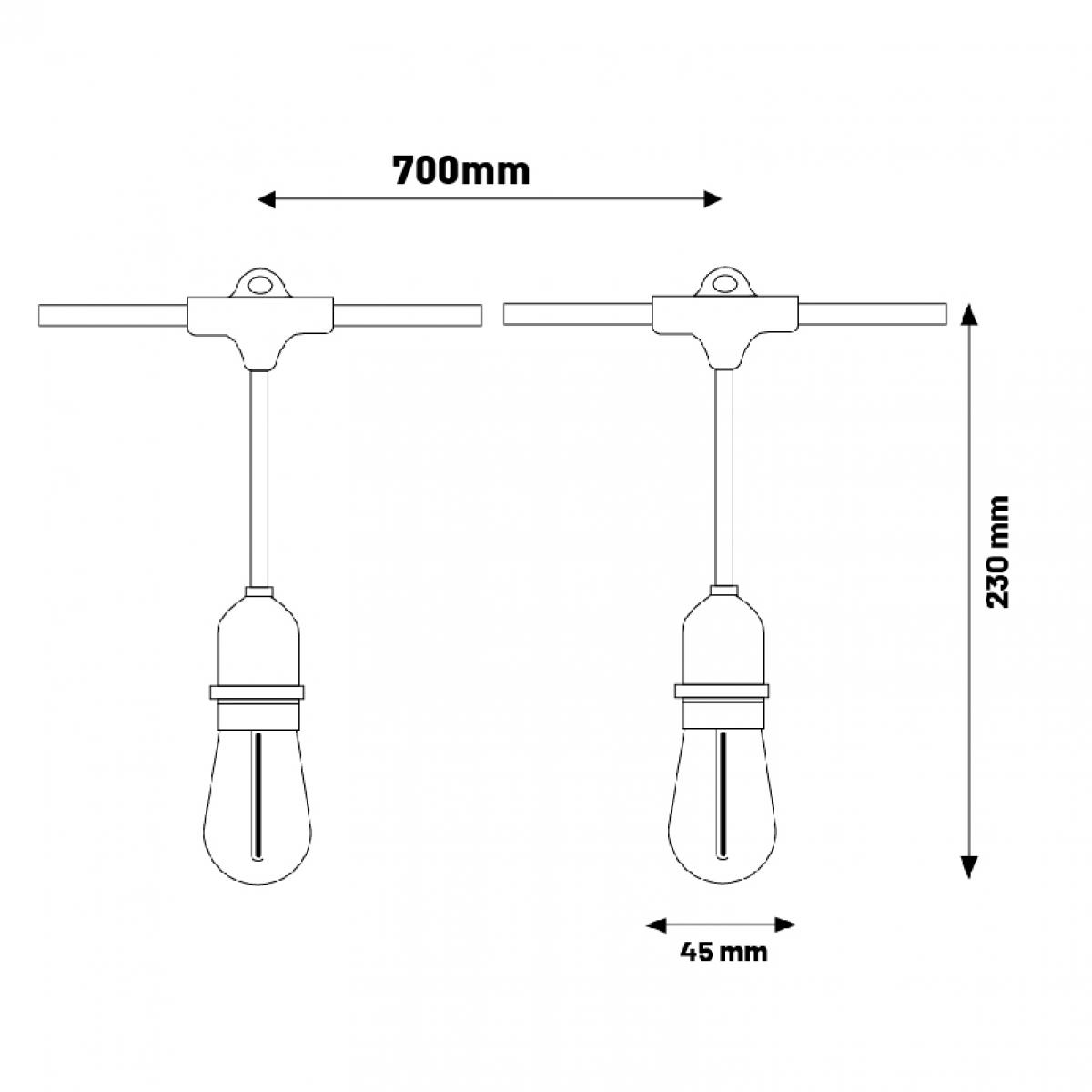 Guirnalda Led Solar 3W de 10 bombillas E27 Exterior IP65 - 3000K