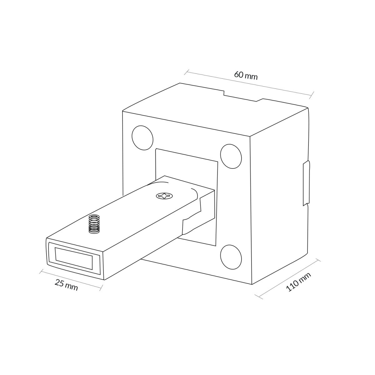 Soporte de pared para carril LED magnético 2 metros Serie 5mm