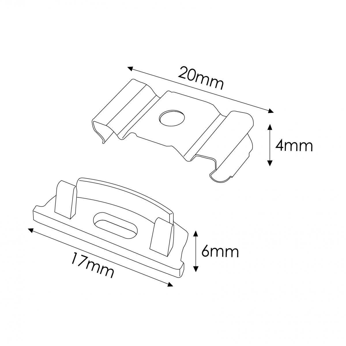 Pack 2 Tapones y 2 grapas para Perfil LM3737
