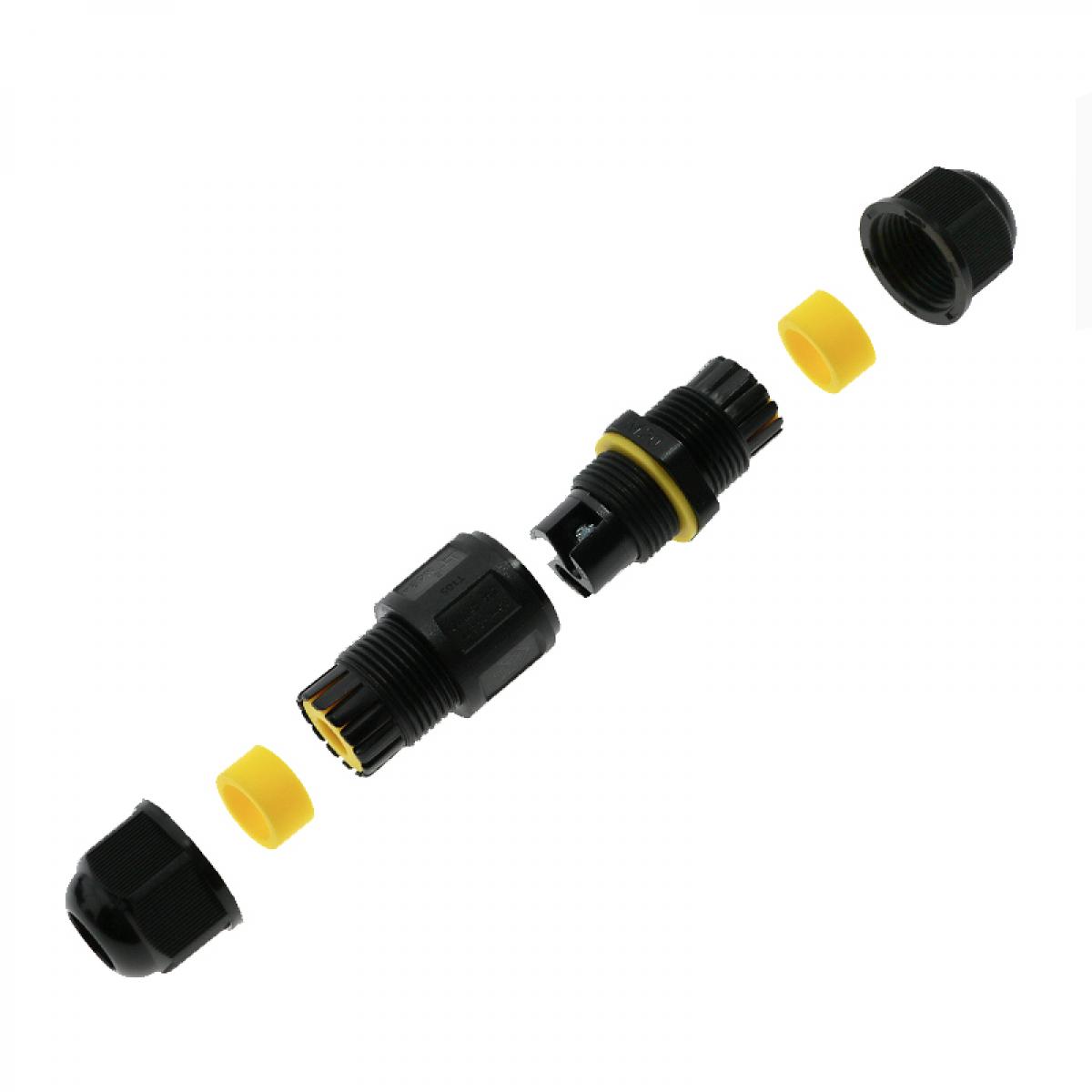 Conector para manguera eléctrica con índice de protección IP68.