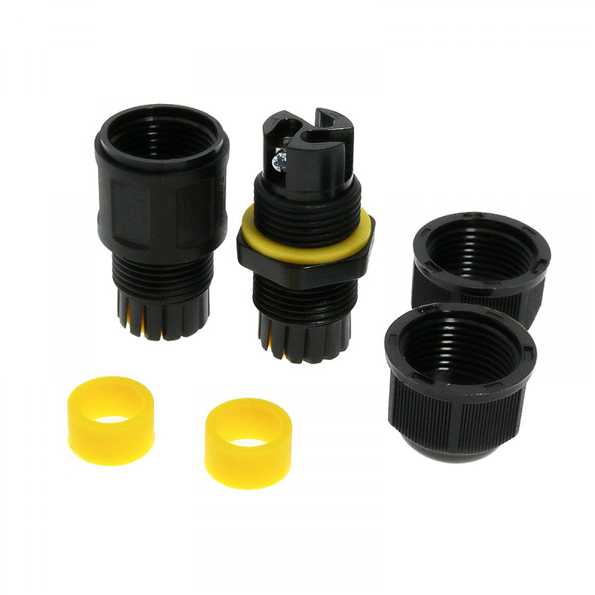 Conector para manguera eléctrica con índice de protección IP68.