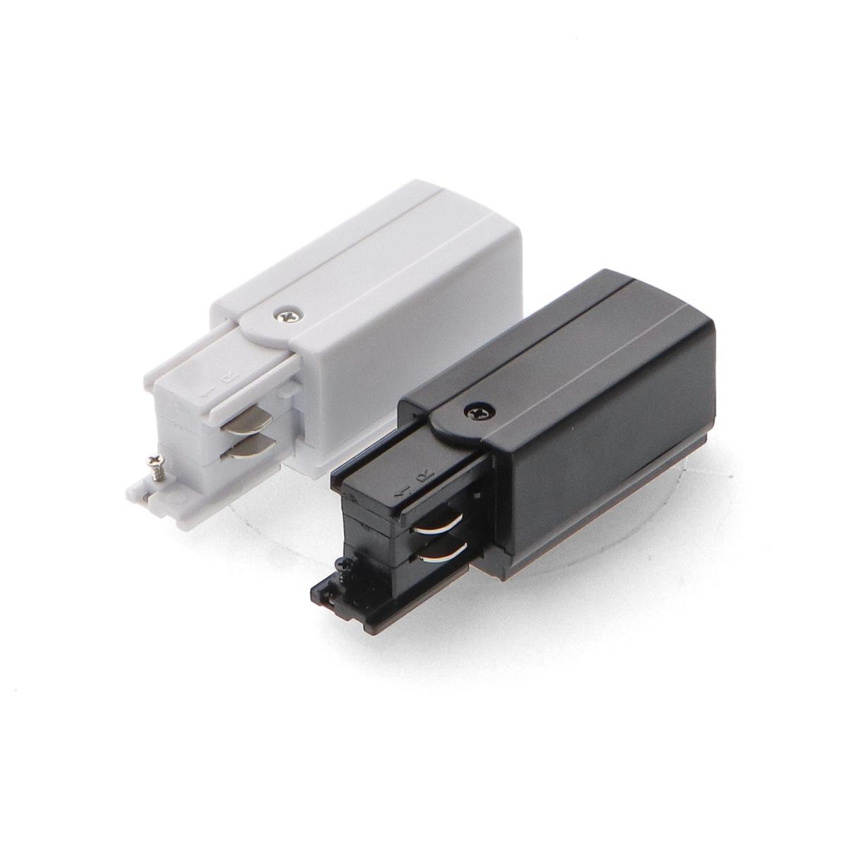 Conector y tapón para carril trifásico