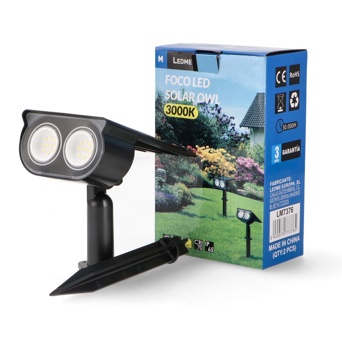 Foco Solar LED con Pincho Owl