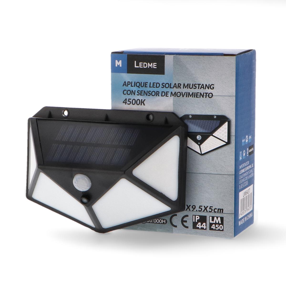 Aplique LED Solar Mustang con Sensor Movimiento
