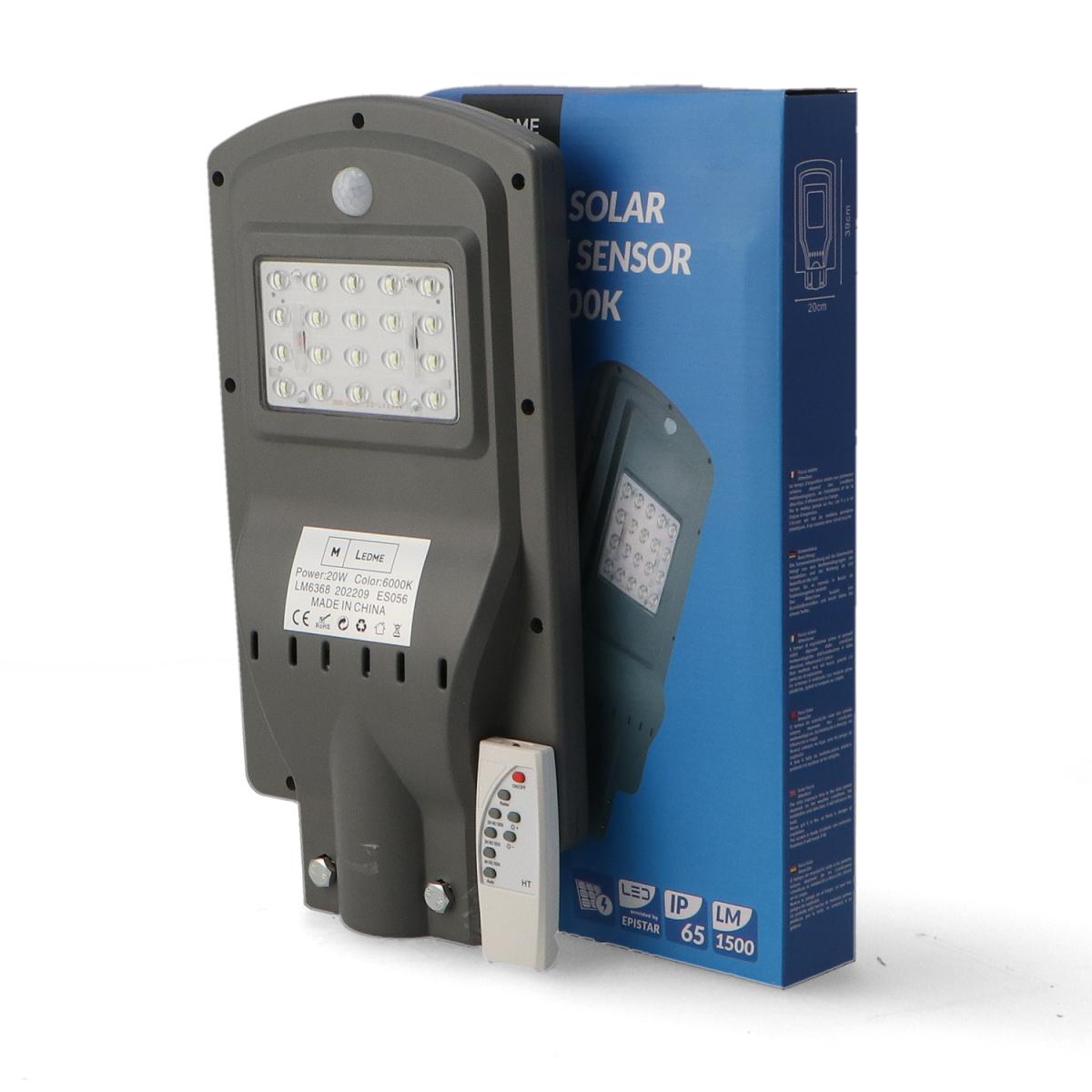 Farola Solar LED para Alumbrado Público 20W con Sensor