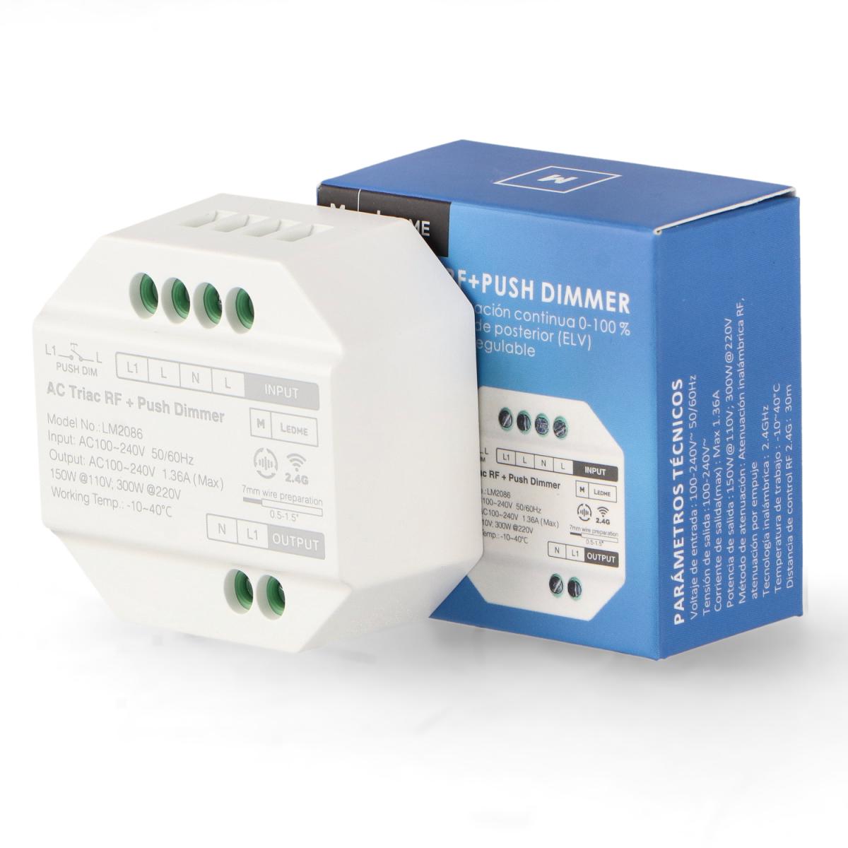 Regulador LED TRIAC RF Compatible con Pulsador