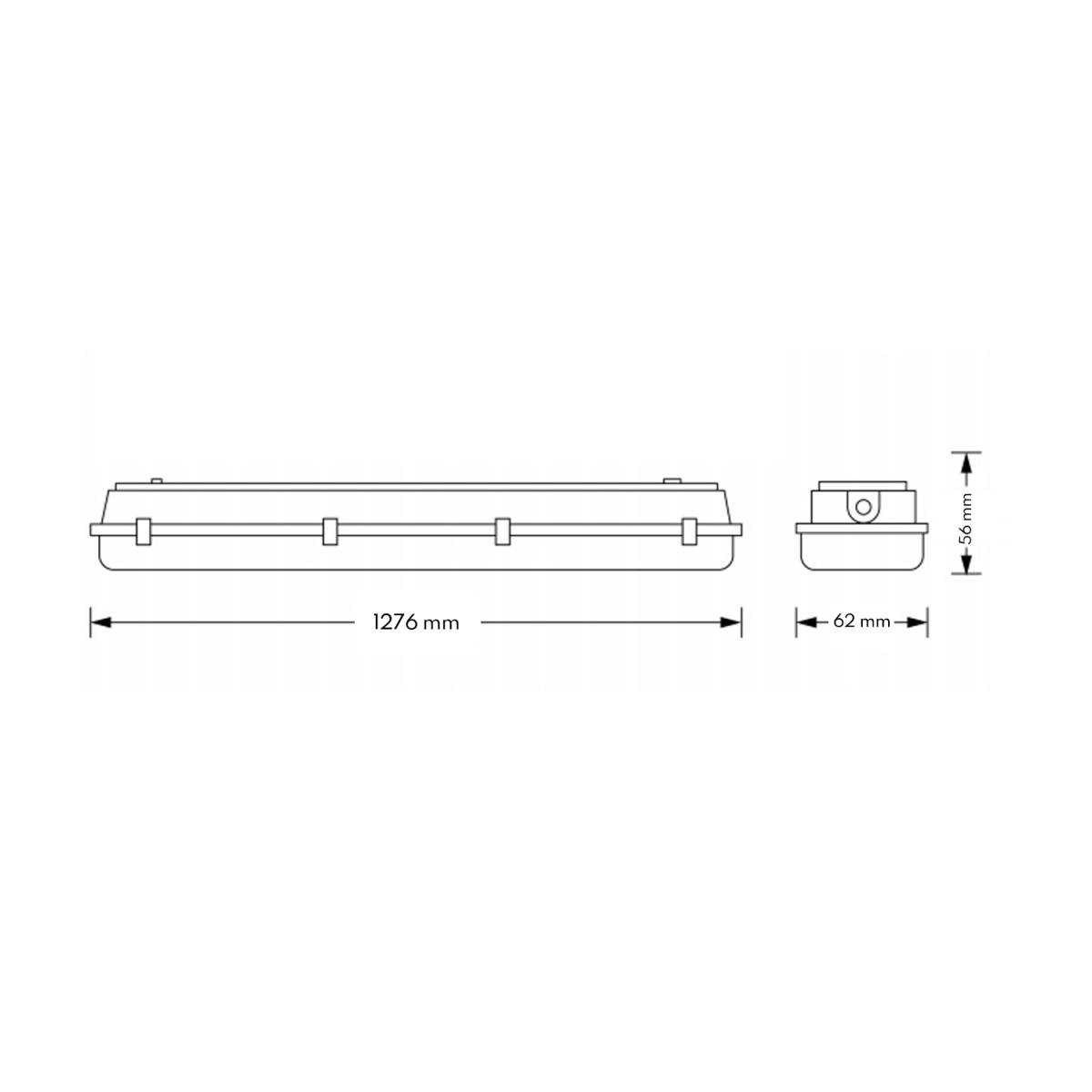 Pantalla Estanca para un tubo LED Lage 1200 mm