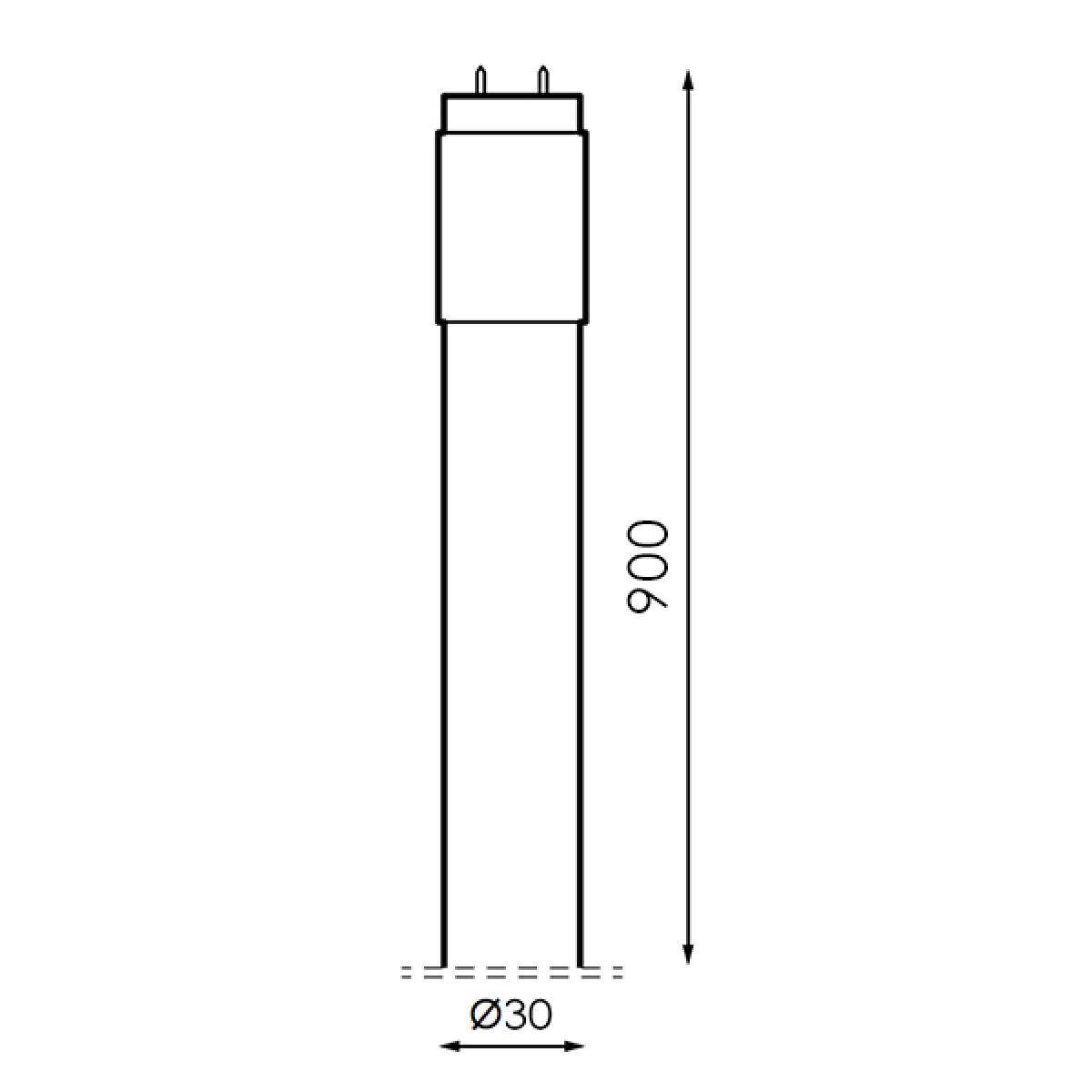 Tubo LED T8 900 mm Stak 12W Cristal Conexión Un Lateral