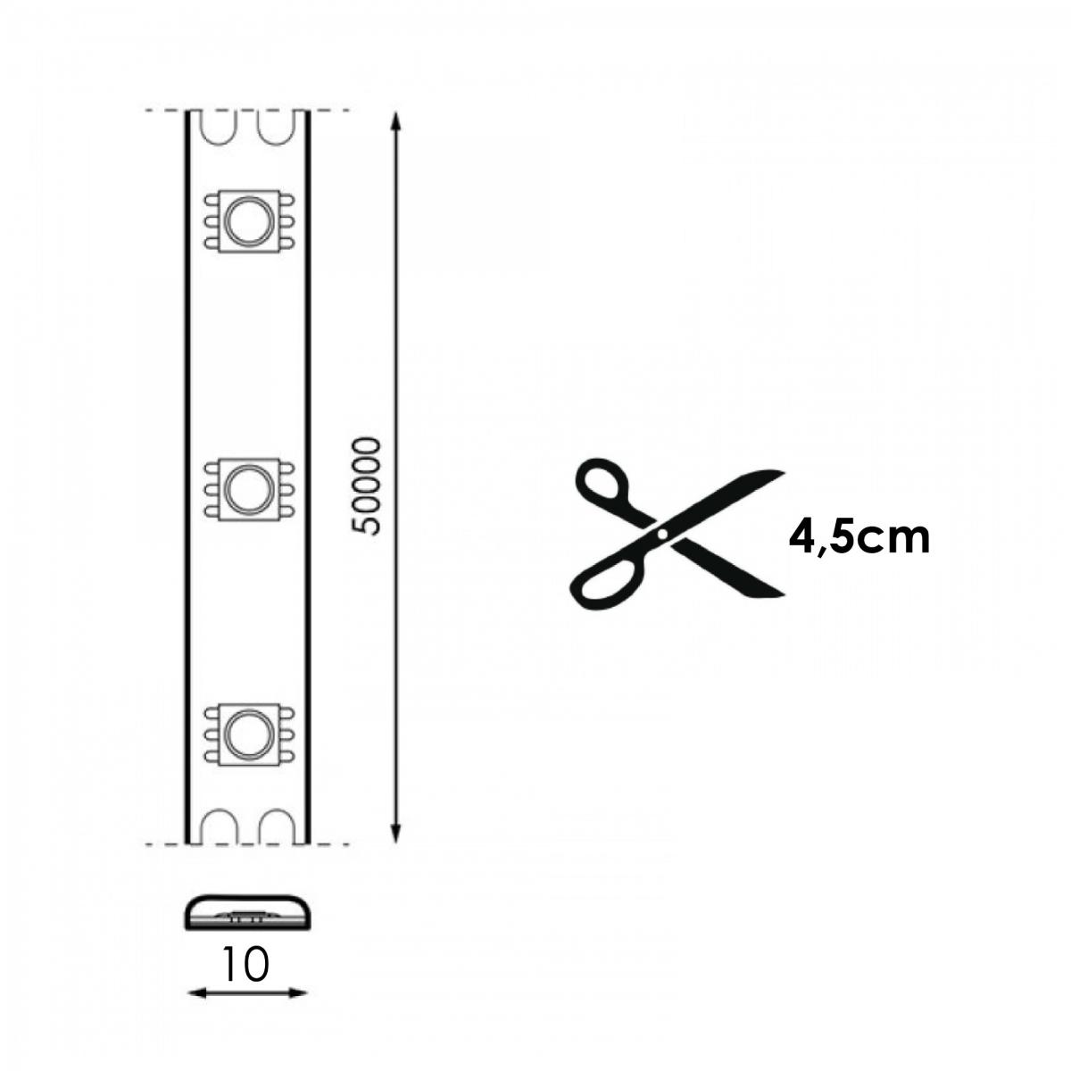 Tira de Led 220Vac Cobpoint 15W/m IP67 - 50 Metros