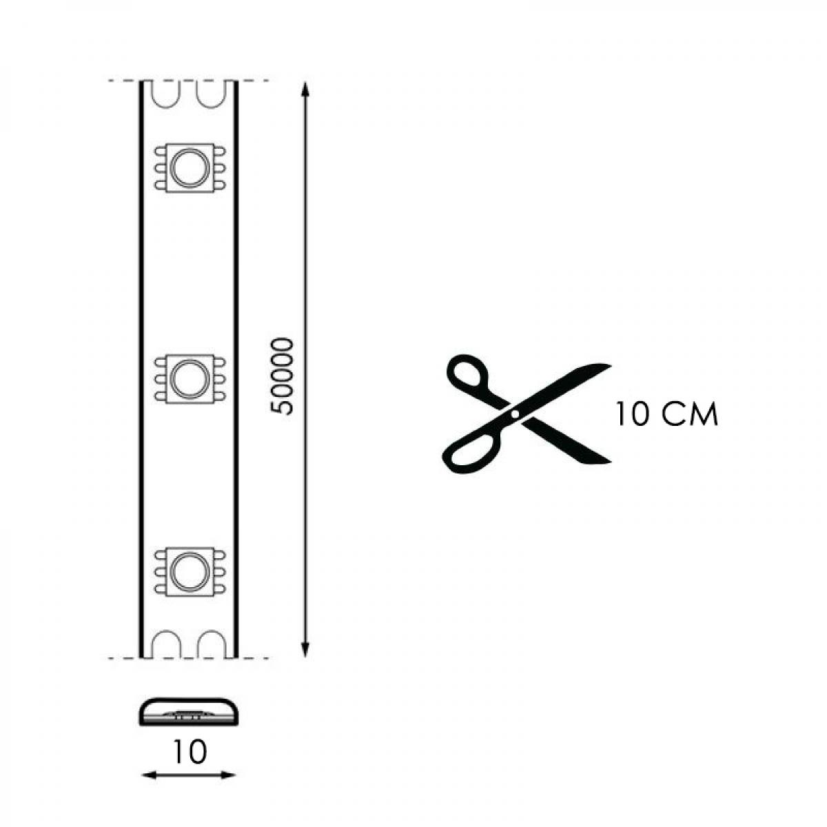 Tira de LED 220VAC SMD2835 BRG 17W/m IP65