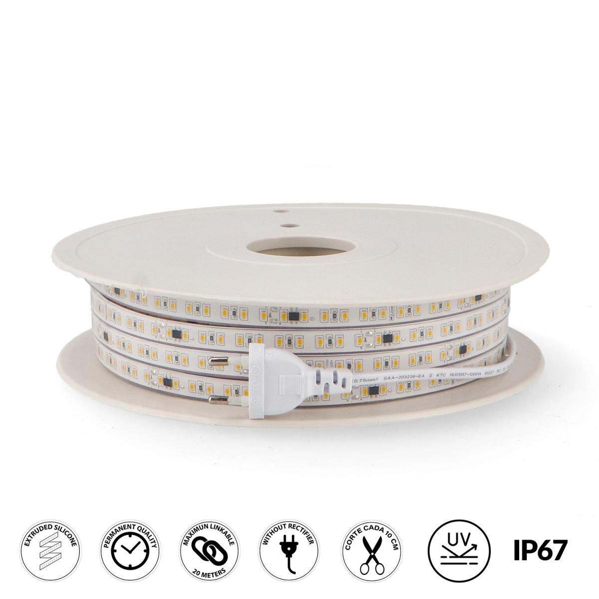 Tira de Led 220Vac Smd2835 Brescia 12W/m IP67 - 20 Metros - PRECIO €/ML