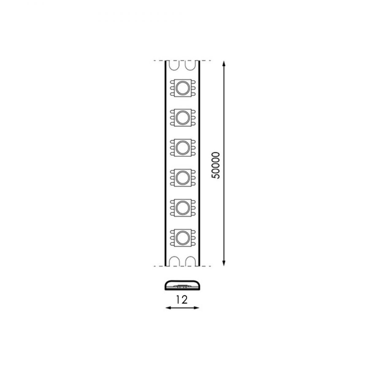Tira Led 24V Dc Cobled Nake Ip65 RGB 15W/m - 5 Metros