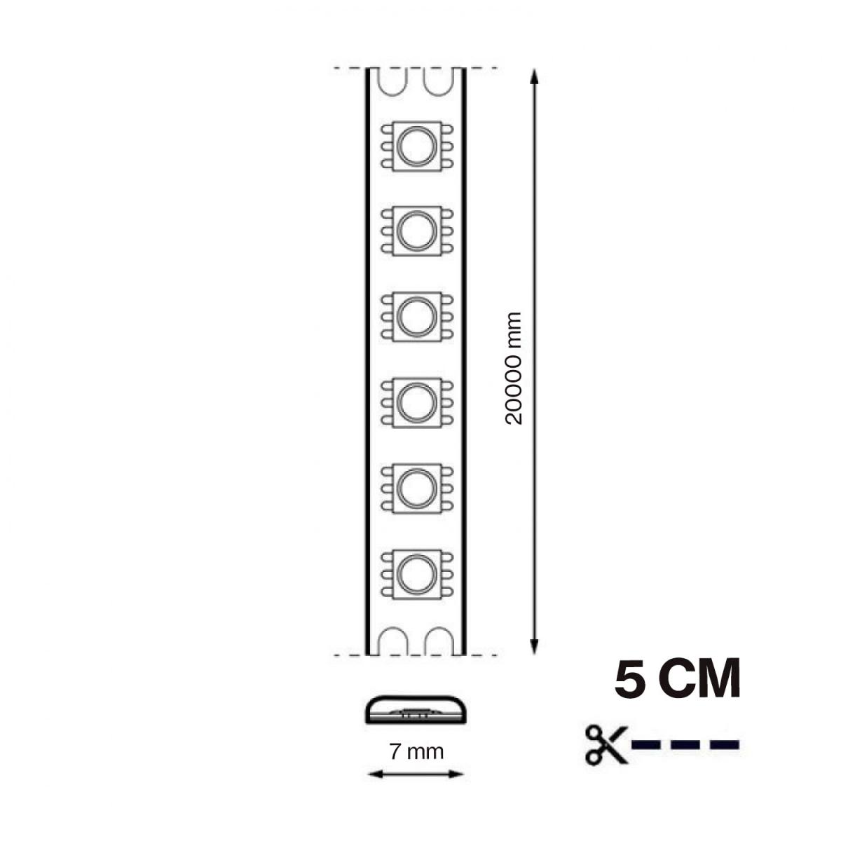 Tira Led 12V Dc Smd2835 FlexiLight Ip44 60 9W/m - 20 Metros