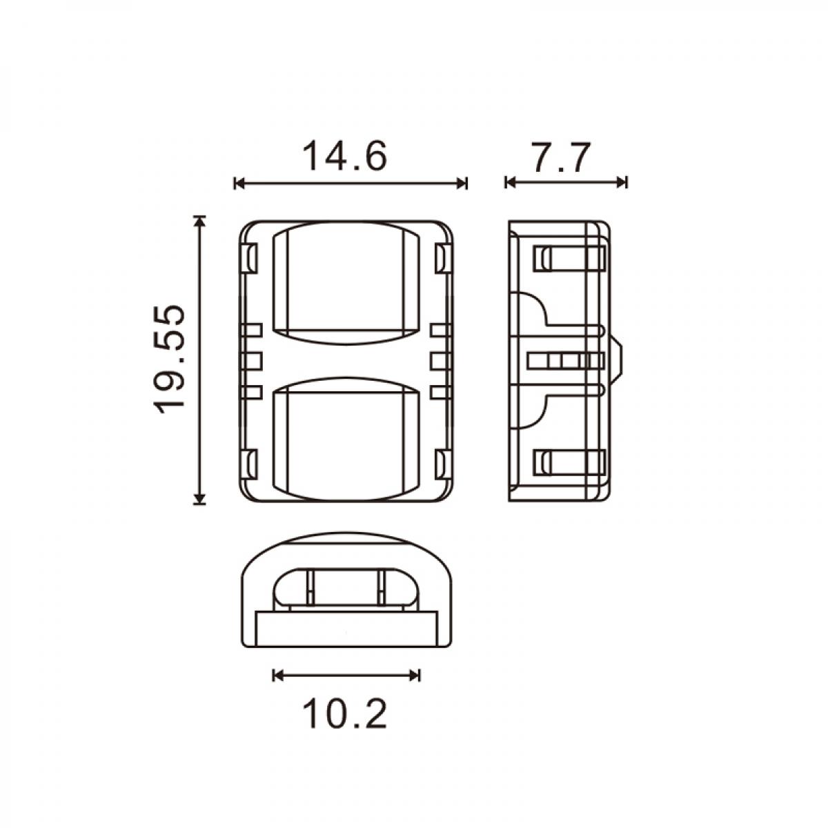 Conector de Hipopótamo para Tira  LED IP65 10MM 4PIN