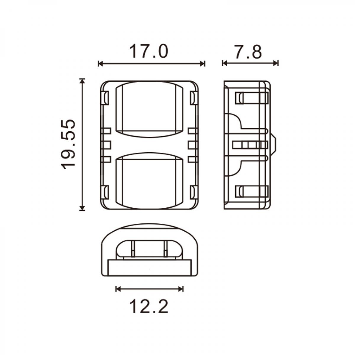 Conector de Hipopótamo para Tira LED IP65 12MM 6PIN