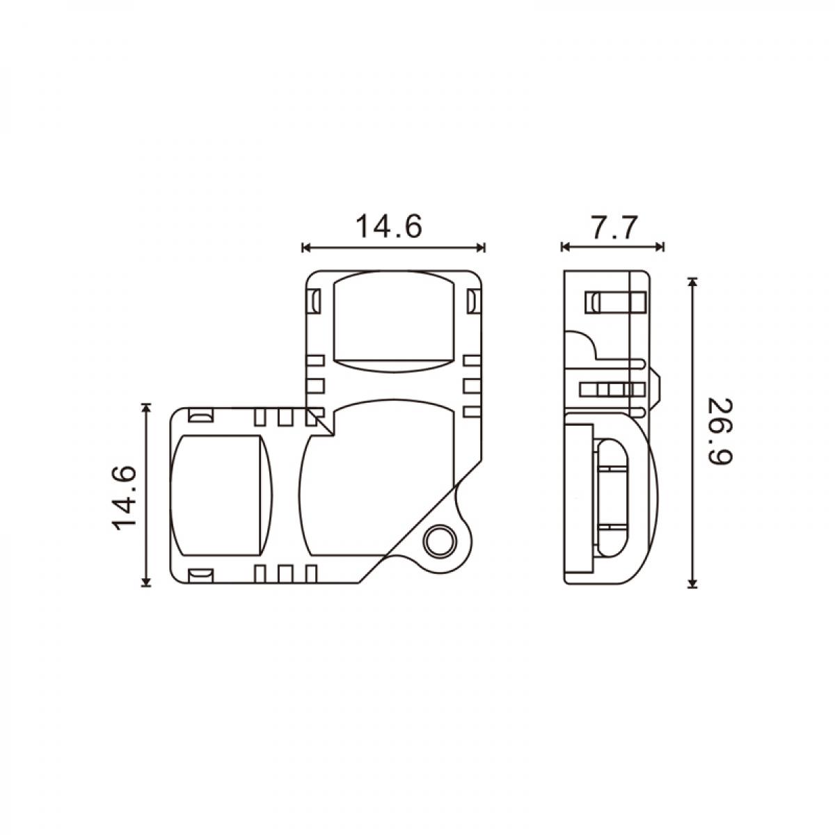 Conector de Hipopótamo L para Tira LED IP65 10MM 4PIN