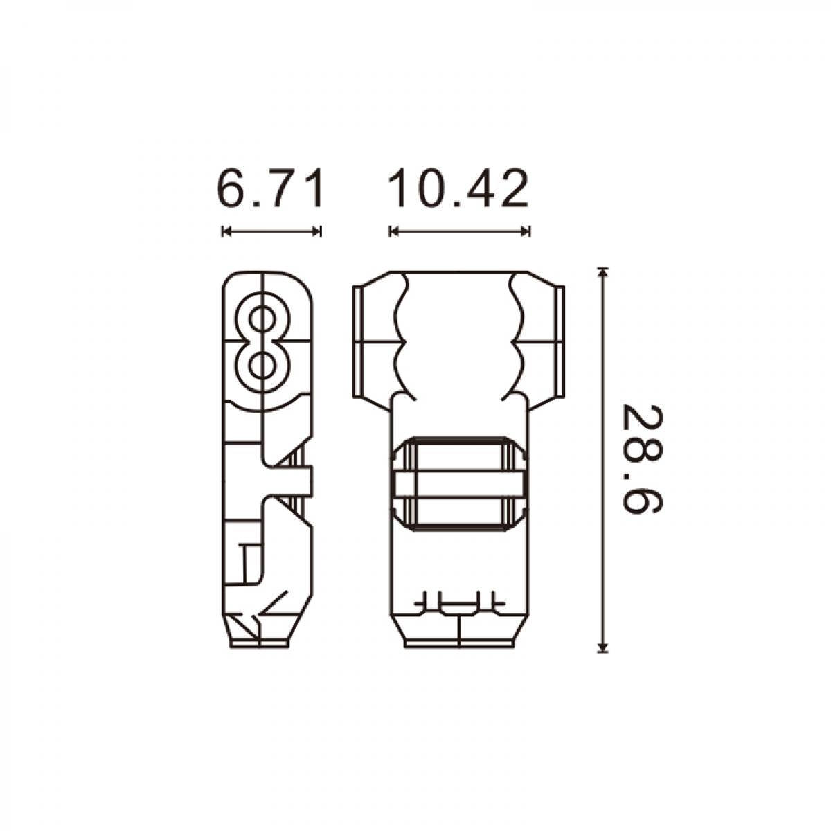 Conector rápido en T para 2 cables en paralelo