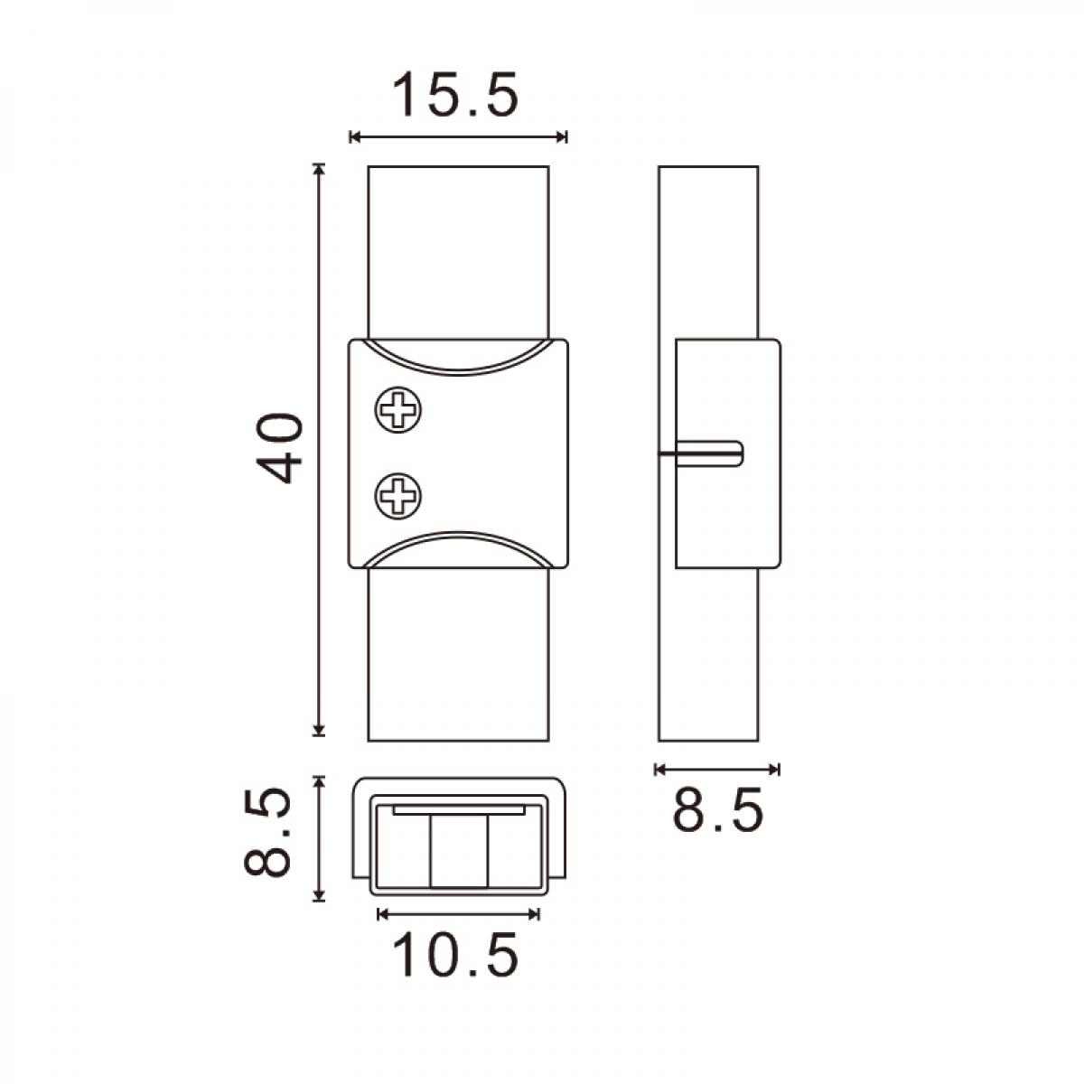 Conector intermedio para Tira LED IP68 10MM out 8MM in 2PIN
