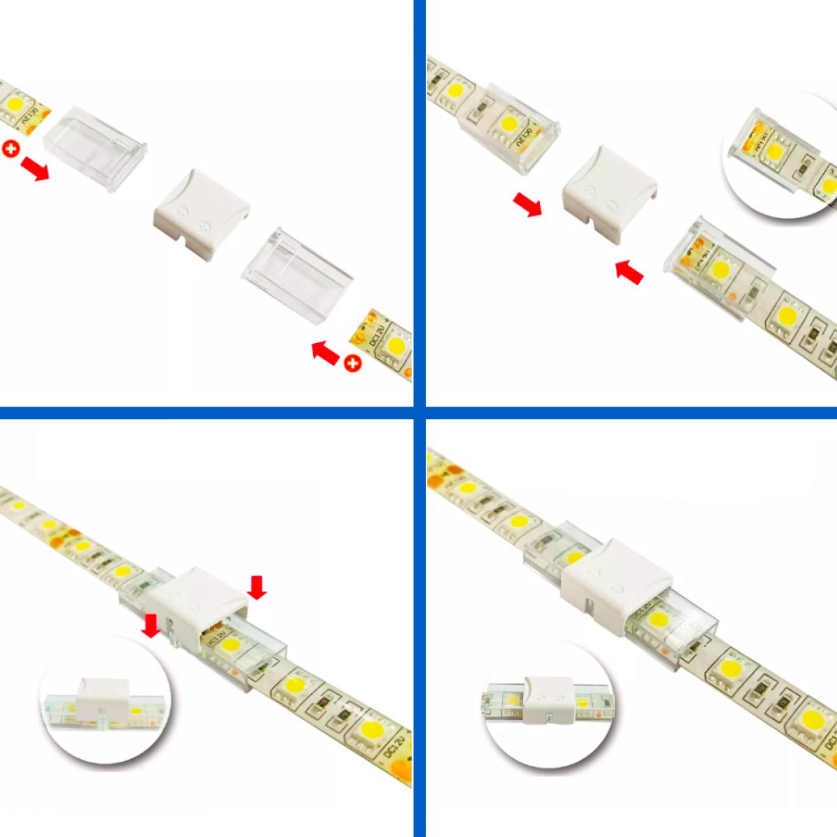Conector intermedio para Tira LED IP68 12MM out 10MM in 2PIN