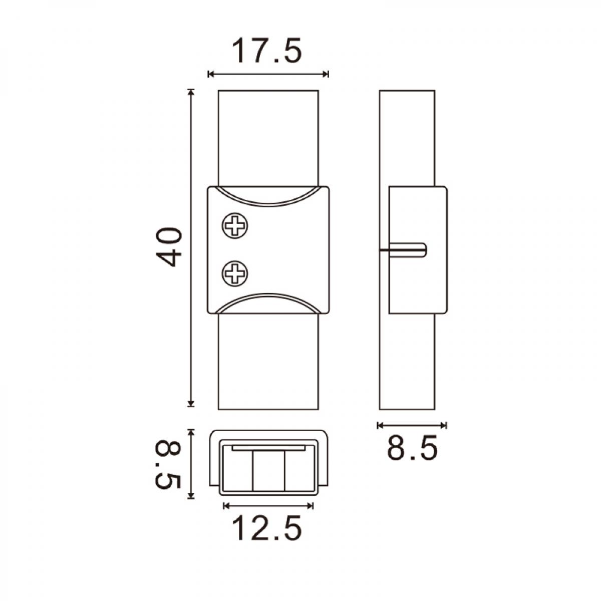 Conector intermedio para Tira LED IP68 12MM out 10MM in 2PIN
