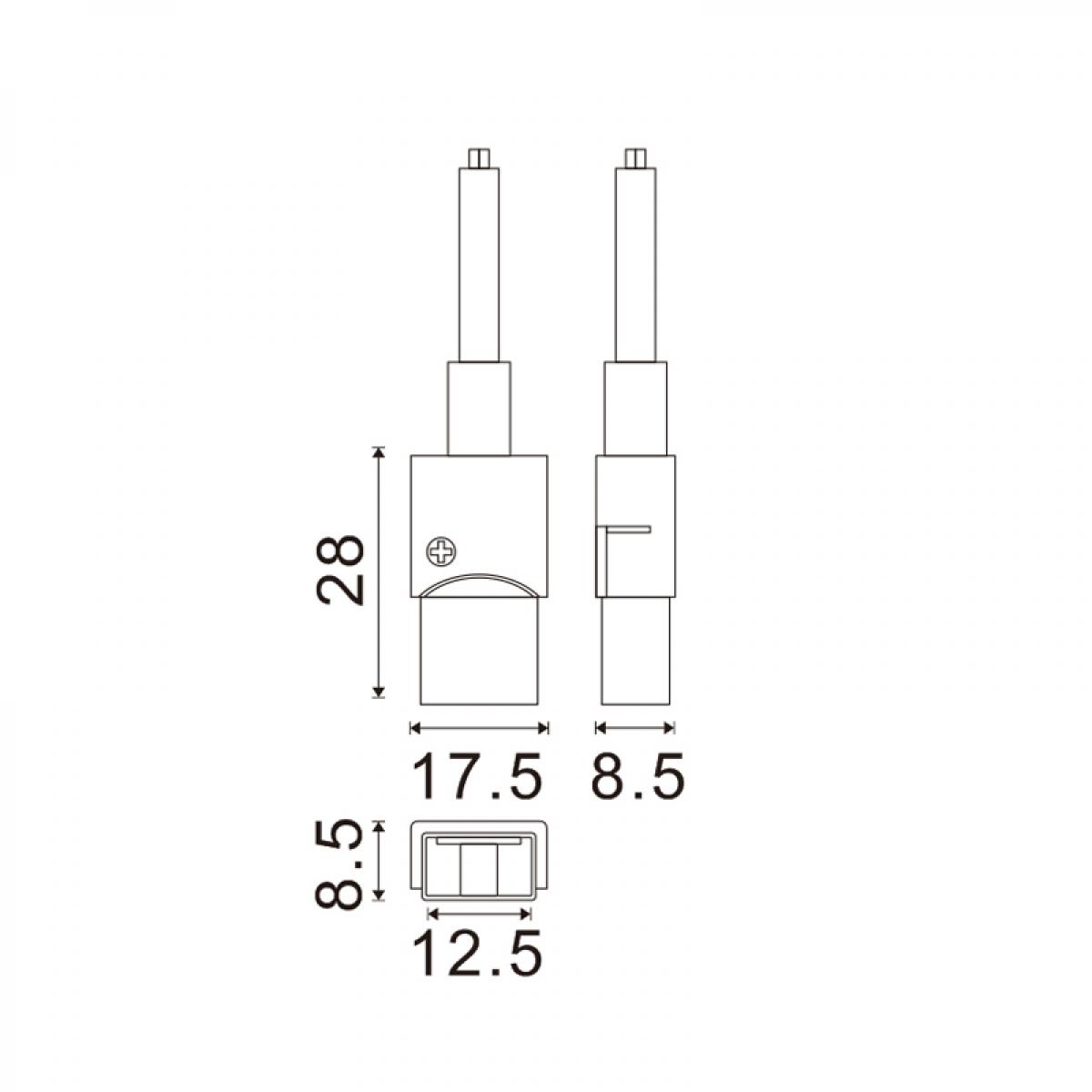 Conector de inicio para Tira LED IP68 12MM out 10MM in 2PIN