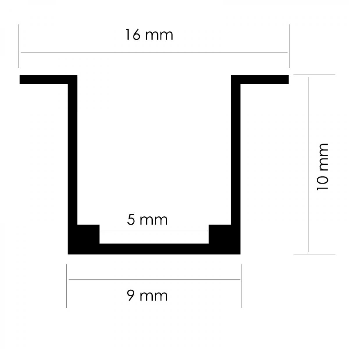 Perfil de aluminio con Alas 2 metros para Neón LED 24V/220V